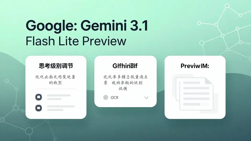 Gemini 系列 · Google: Gemini 3.1 Flash Lite Preview 配图